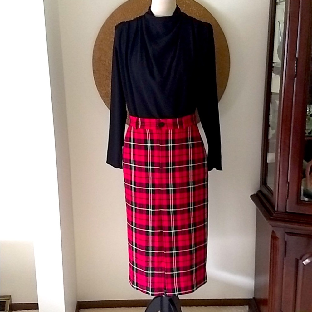 Zara plaid midi skirt